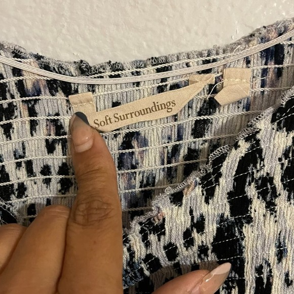 Soft Surroundings Women's Petite Printed Flowy Soft Long Maxi Dress Size PM - Picture 6 of 11